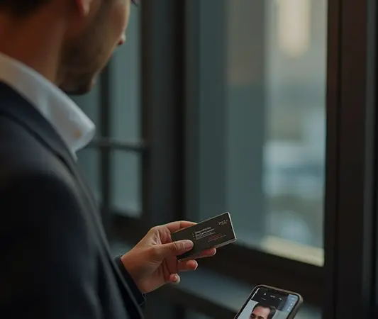 Person holding zCard